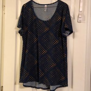 Lularoe blue and gold Classic T Size XL